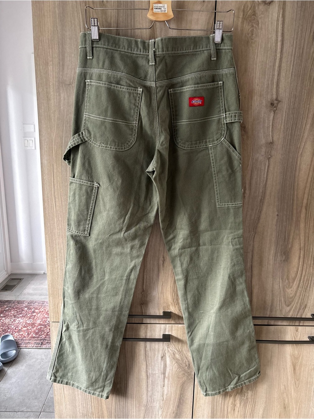 Dickies Girl Olive Carpenter Utility Pants Contrast Stitch Women Size 5/27 Skate - Picture 5 of 13